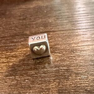 Pandora Charm with 14k Heart and 'I heart YOU' Inscription